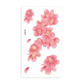 Pink cherry blossom temporary tattoo stickers with floral petals for collarbone, model LY-417 - Watercolor Cherry Blossom Art Style (LY417)