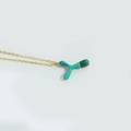 Golden necklace featuring a vibrant turquoise letter Y enamel balloon pendant charm - Letter Y