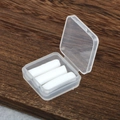 Custodia portatile in plastica con tre ricambi cilindrici bianchi per penne per nail art - Fango di Cera Bianco (Cilindrico)