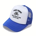 Blauw-witte truckerpet met Camel Towing logo-opdruk en verstelbare achterkant van gaas - Eén maat / Koningsblauw