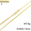 55cm golden minimalist snake chain necklace with lobster clasp and sleek metal finish - Gold 1.5mm Width 55cm Length (KN203607-Z)