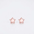 Elegant rose gold plated S925 sterling silver star-shaped stud earrings in a glossy finish - Star Style (RHE591R) / Rose Gold