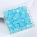 Blue glass barrel beads for DIY jewelry making in a transparent square plastic box - Blue