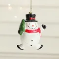 Pupazzo di neve decorativo con sciarpa rossa e albero per decorazioni natalizie - Pupazzo di Neve