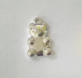 Polished silver metal gummy bear pendant charm with loop for DIY jewelry making - Silver (BP47064AW0)
