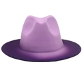 Detail of wool felt fedora featuring a vertical purple gradient from crown to brim - M (56-58cm) / Light Purple + Dark Purple
