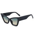 Fashionable black thick cat eye sunglasses featuring stylish gradient teal lenses - Black Frame Green-Tea Gradient