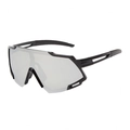 Outdoor sports cycling sunglasses with matte black frame and silver mirrored lens - Black Frame Silver Mirrored Lens