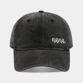 Detalle del bordado nana en gorra de algodón lavado vintage con ojales de ventilación - Ajustable / Negro