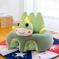 Green dinosaur plush infant learning seat for baby sitting and posture support - Dinosaur