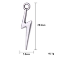 Ciondolo fulmine argento 24,3x5,8mm in lega di zinco per accessori gioielli fai da te - Fulmine