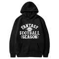 Schwarzes Kapuzen-Sweatshirt mit Fantasy Football Season Aufdruck und Kängurutasche - S / Oberteile / Schwarz (FANTASY FOOTBALL)
