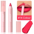 Matte Lippenstift-Stift in Farbe #14 Flamingorot, wasserfest mit Lippen-Farbbeispiel - LP-A14