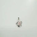 Irregular silver pendant with pink heart inlay for personalized jewelry making - Irregular-Silver