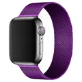Purple Milanese loop metal strap for Apple Watch with magnetic adjustable buckle - Gold Purple Zirconia / 38/40/41/42mm