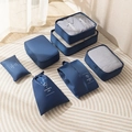 Deep blue 7-piece travel organizer set with breathable mesh and durable nylon fabric - Dark Blue-7Pcs Set