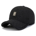 Gorra de béisbol de lana para hombre con orejeras para el frío del invierno - Ajustable / Gris