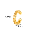 U-förmige goldene Herz-Ohrklemme mit funkelnden Steinen, Maße 1,49 cm x 1,4 cm - Verbundene Herzen mit Steinen (2616-7# Gold)