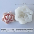 Rose flower shaped 3D silicone succulent mold for DIY handmade candles and plaster crafts - Succulent H-0569