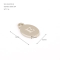 Polished stainless steel oval pendant featuring engraved letter E charm for DIY jewelry - Letter E(ZA2254S-E) / Pendant Only / Silver