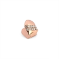 Einzelner Hip-Hop-Zahnschmuck in Herzform, Roségold mit zwei Reihen Kristallen - Roségold