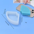 Vue détaillée du moule en silicone en forme d'éventail avec dimensions et échantillon bleu - Style en Forme d'Éventail(3)