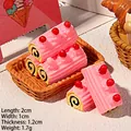 Mini pastel de resina rosa con cereza y cesta para fundas de móvil caseras - Pastel de Fresa - Rosa - Crema Amarilla