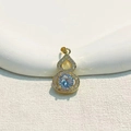 Luxurious gold-plated gourd pendant with a central round zircon and halo crystals - Fortune Hulu Round Zircon