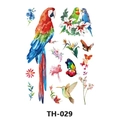 TH-029 temporary tattoo stickers featuring colorful parrots, flamingos and butterflies - Th-020 / 210*148mm