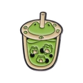 Cute green frog bubble tea enamel pin accessory for backpacks and clothing - Frog (QHXZ300)