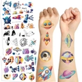 Space astronaut kids tattoo stickers featuring rockets and planets for party gifts - Space Series (10 Sheets/Pack)
