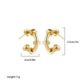 18K gold plated stainless steel industrial nut C-shape earrings dimensions show - Industrial Nut Design C Hoops (22265_12)