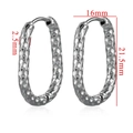 Silver rectangular hoop earring in hammered texture with 21.5mm height dimensions - Silver Starry Sky
