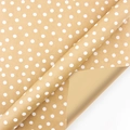 Classic brown kraft paper roll with white polka dot patterns for DIY gift wrapping - Dot / 43*100CM