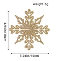 Glitter gold 10cm Christmas snowflake ornament for tree decoration 6g lightweight - 12Pcs/Pack / Gold Style A