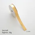 5m Golden Christmas ribbon with silver stars on white spool for holiday gift wrapping - Gold Star / 1.5cm Wide-5m/Roll