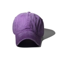 Front view of a purple washed cotton baseball cap featuring a classic six-panel design - 55-60cm / Washed Purple