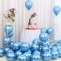 Metallic blue latex balloons in spherical shape for party and wedding decorations - 10 Inch 1.8g Metallic Blue 50Pcs