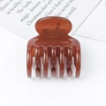 Glossy brown transparent plastic hair claw clip for elegant ponytail styling - PC Material / Glossy Transparent Brown