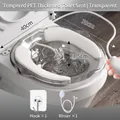 Transparentes PET Sitzbadewanne mit Handsprüher und dickem Polster für Komfort - Transparent (Kissen + Haken + Spritze)