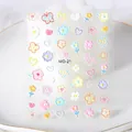 Pegatinas 5D de uñas con relieve de flores pastel, mariposas y corazones, modelo MO-21 - MO-21