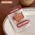 Capybara cartoon haarspeldjes set in Maillard stijl bruin met afmetingen details - Stijl 6 (CAPYBARA)