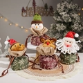 Christmas drawstring gift bags with plush Santa, Snowman, Reindeer, and Bear designs - Set of 4 J4 J5 J6 J7 Print Bag