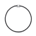 Classic S925 sterling silver tennis bracelet featuring sparkling black round-cut cubic zirconia - 16cm / Black (2mm)