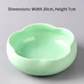 Light green ceramic hydroponic bowl with wavy edges for lotus plants, 20cm width - DY Five-Petal Flower Hydroponic Pot-005
