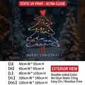 Christmas tree window sticker chart showing five sizes with static cling design - Colorful Christmas Tree (Static Cling) / Small (40*55CM)