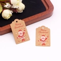 Dettaglio di due etichette natalizie in carta kraft con stampa Babbo Natale in rosso - Stile 1/Babbo Natale / 3*5cm [100Pezzi]