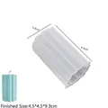 Translucent silicone mold for striped pillar candles with finished product size 4.5x9.3cm - Cross Square