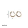 Minimalist multi-layer woven tri-color stainless steel hoop earrings for women, 3.9cm size - Intertwined Tricolor