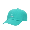 Casquette de baseball cyan avec broderie smile blanche et texture en coton - Bleu sarcelle